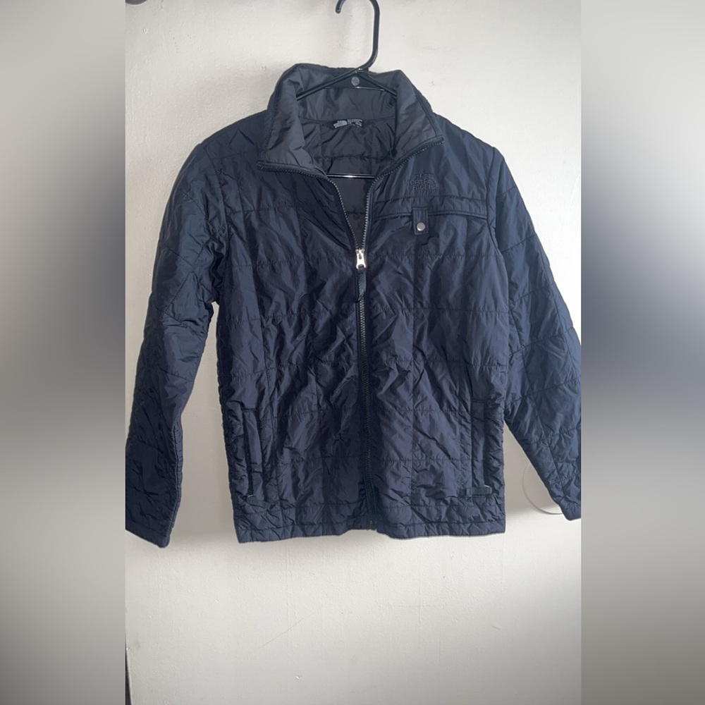 Boys large 14 / 16 Harway black the north face full zip jacket snap front